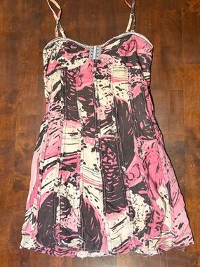 Free People Pink and Black Dress with Beading